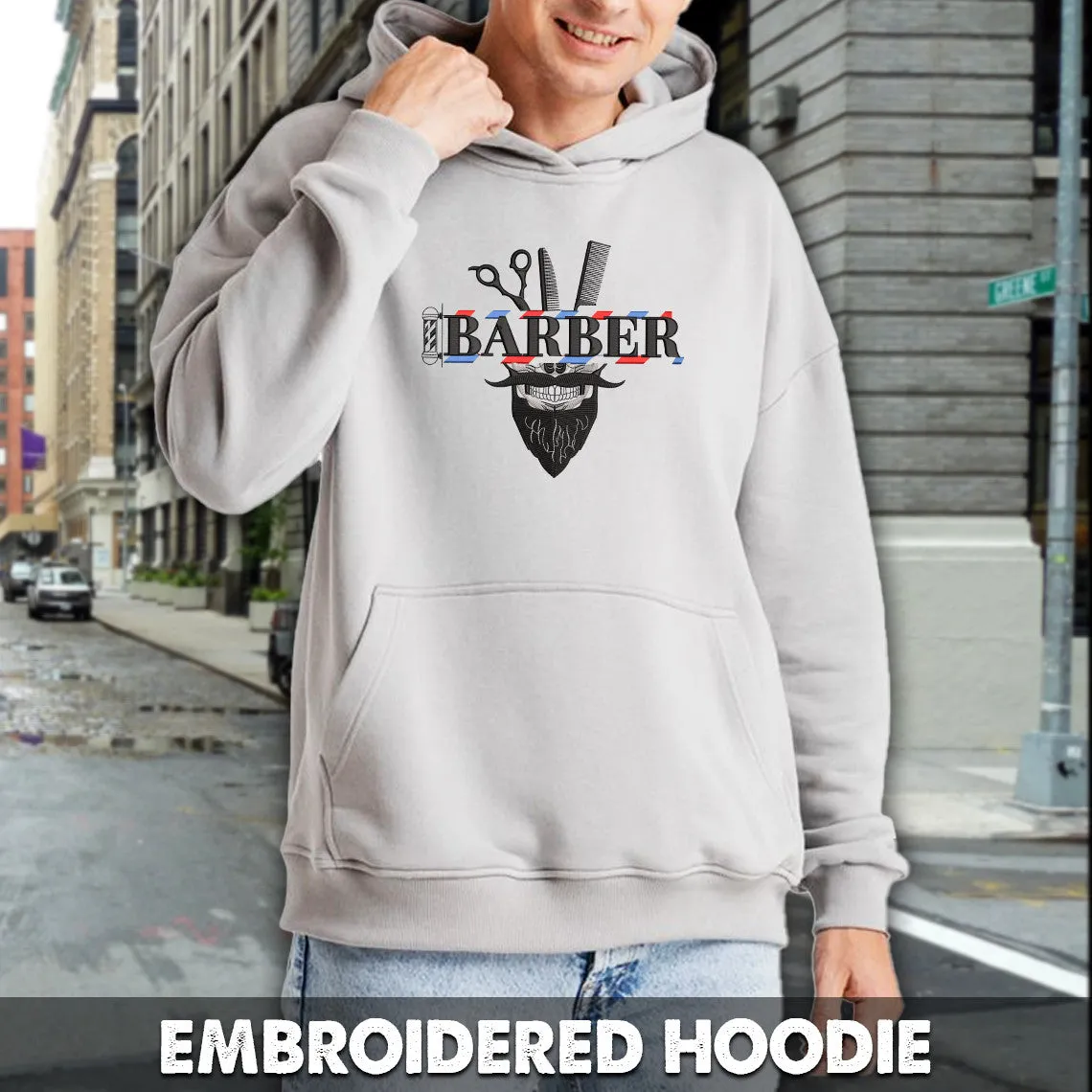 Barber Embroidered Sweatshirt, Hoodie