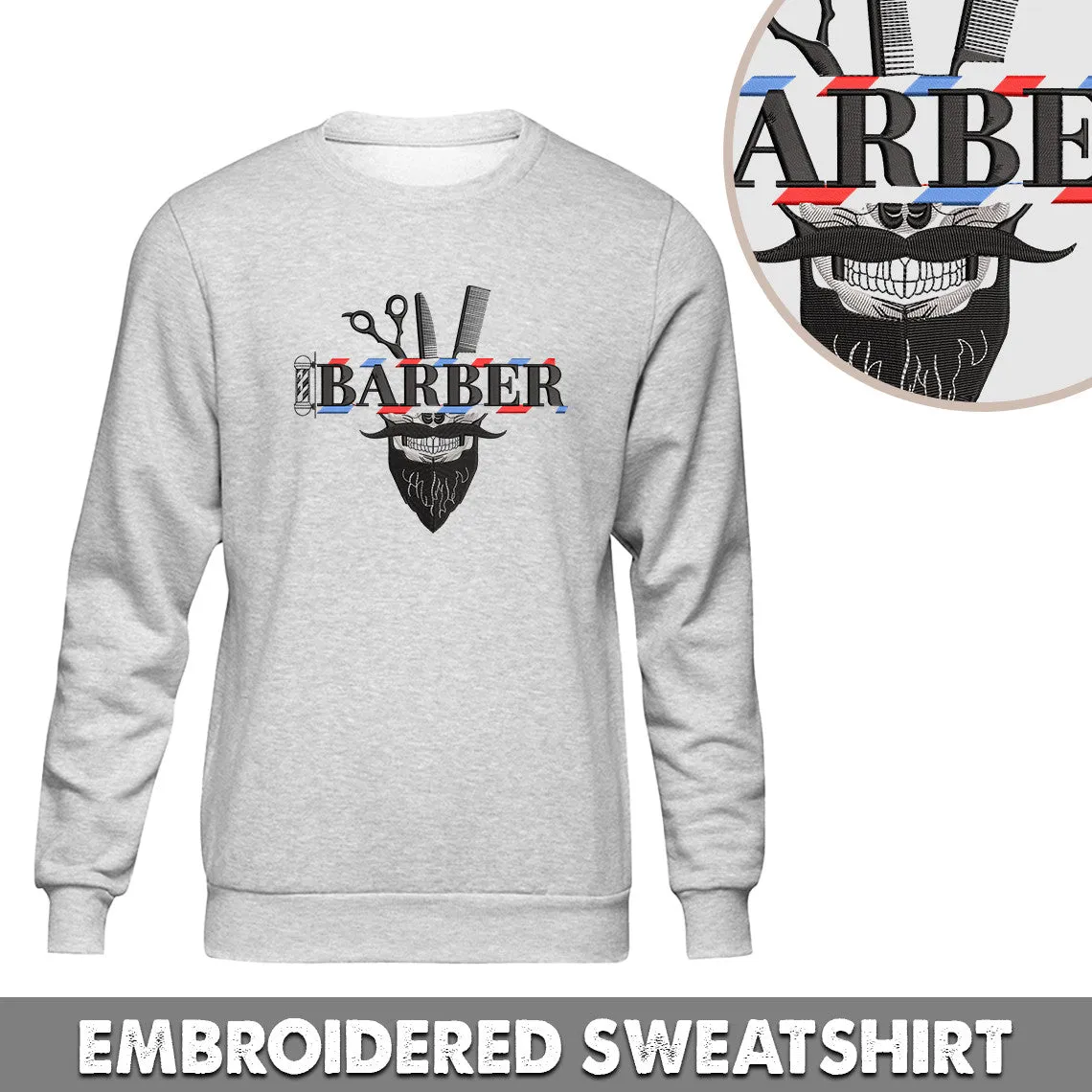 Barber Embroidered Sweatshirt, Hoodie