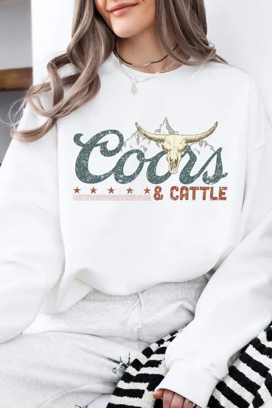 Coors and Cattle Western, Fleece Sweatshirt