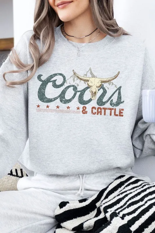 Coors and Cattle Western, Fleece Sweatshirt