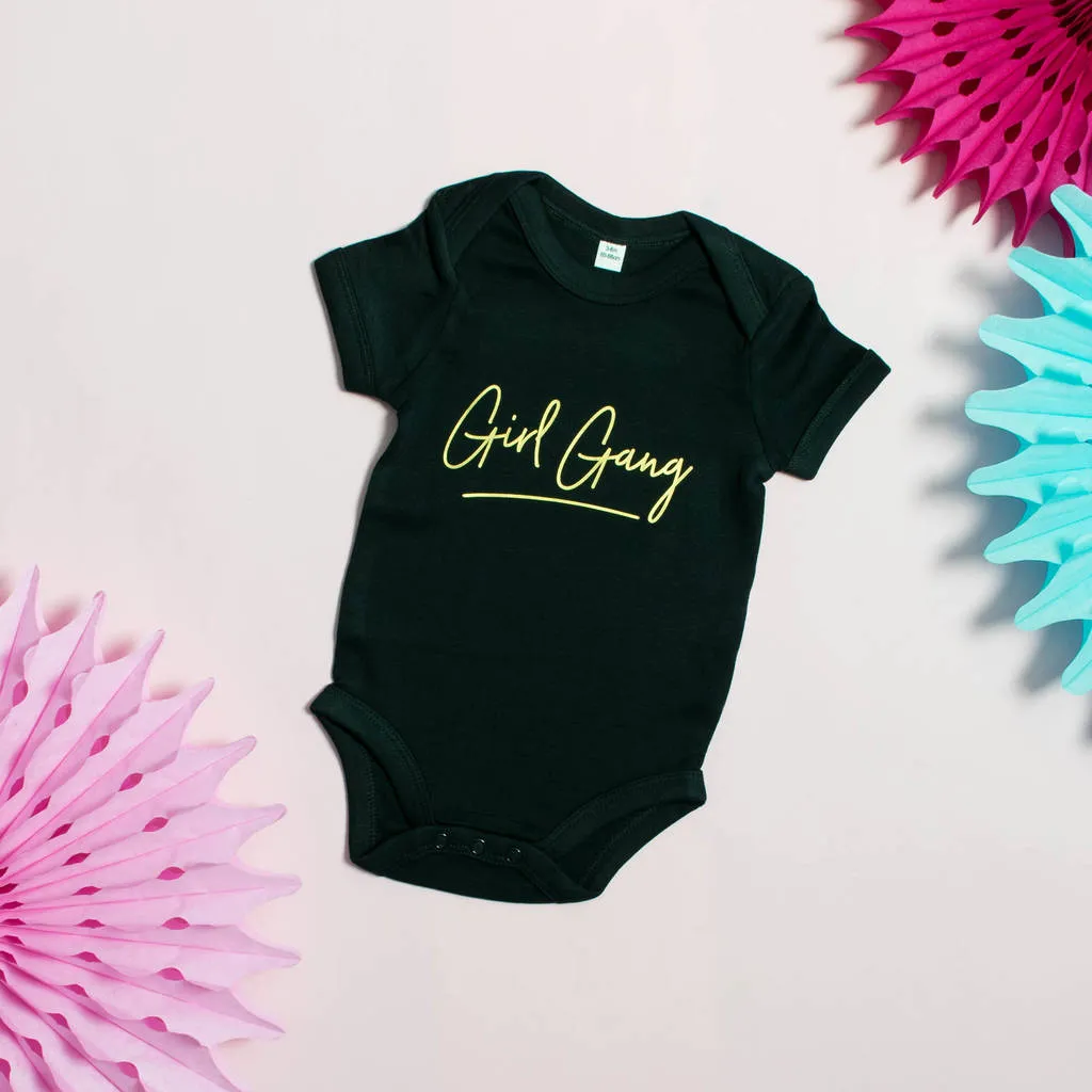 Girl Gang Mother And Daughter T Shirt And Babygrow Set