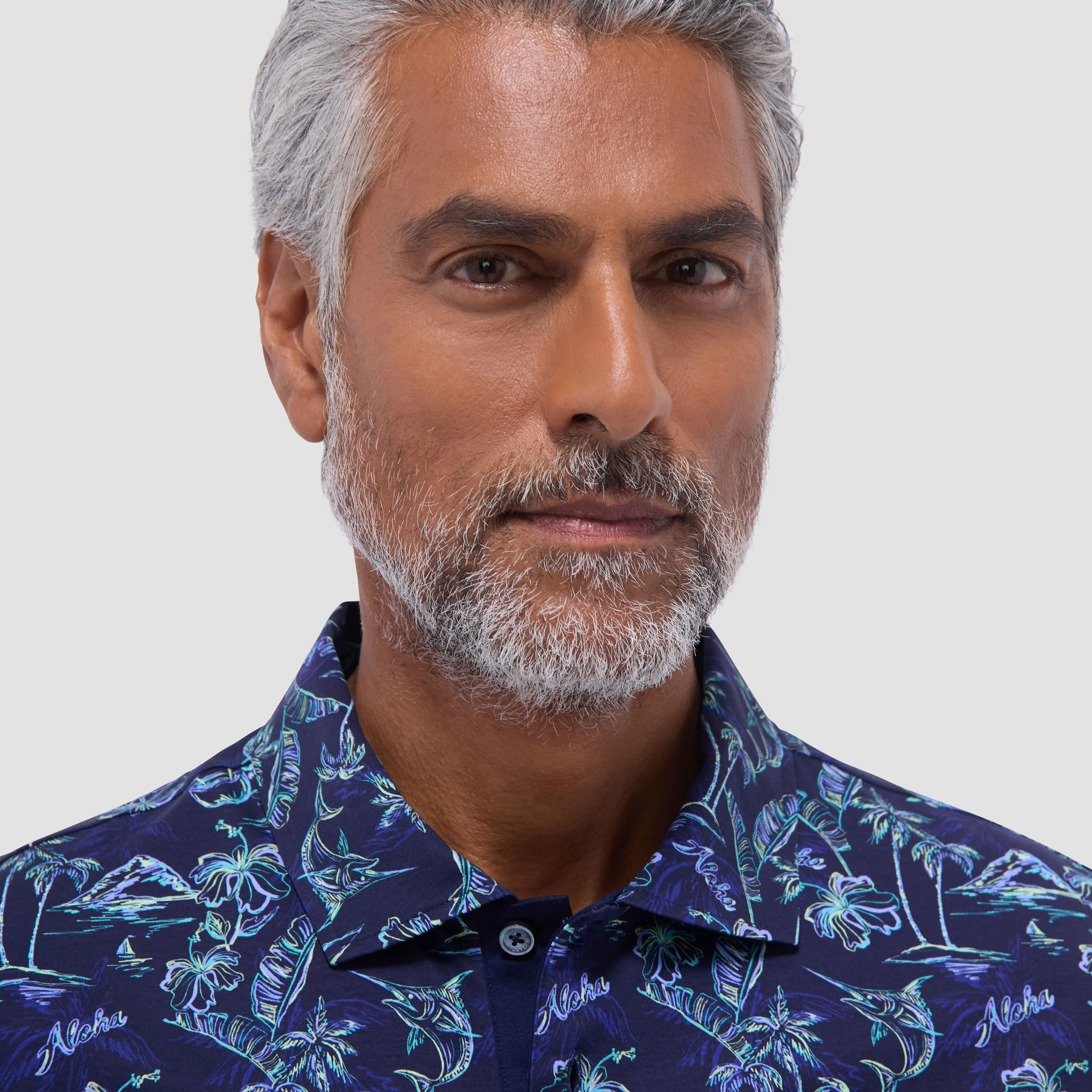 Hendrix Hawaiian Print Polo Shirt