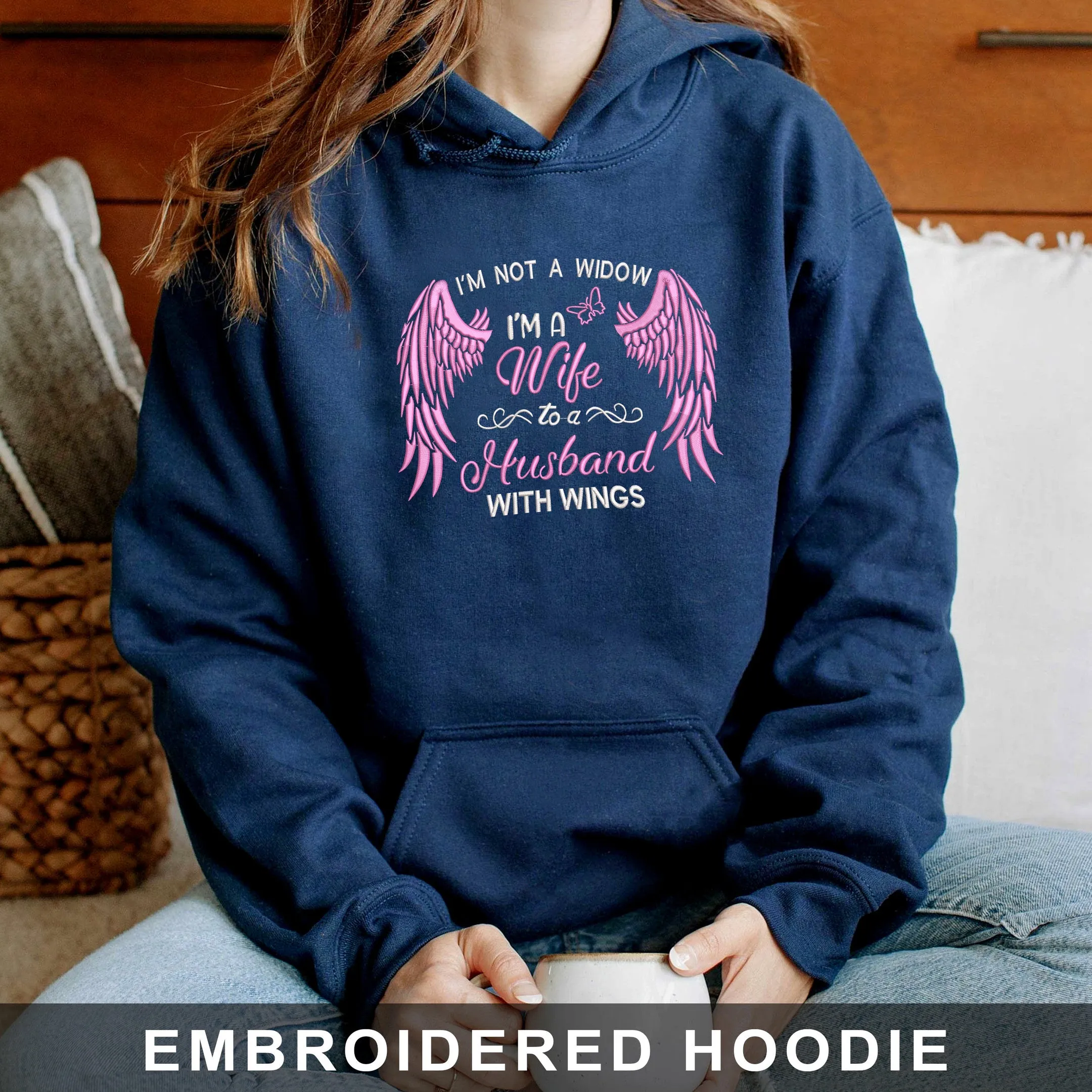 I'm Not A Widow Embroidered Hoodie, Sweatshirt