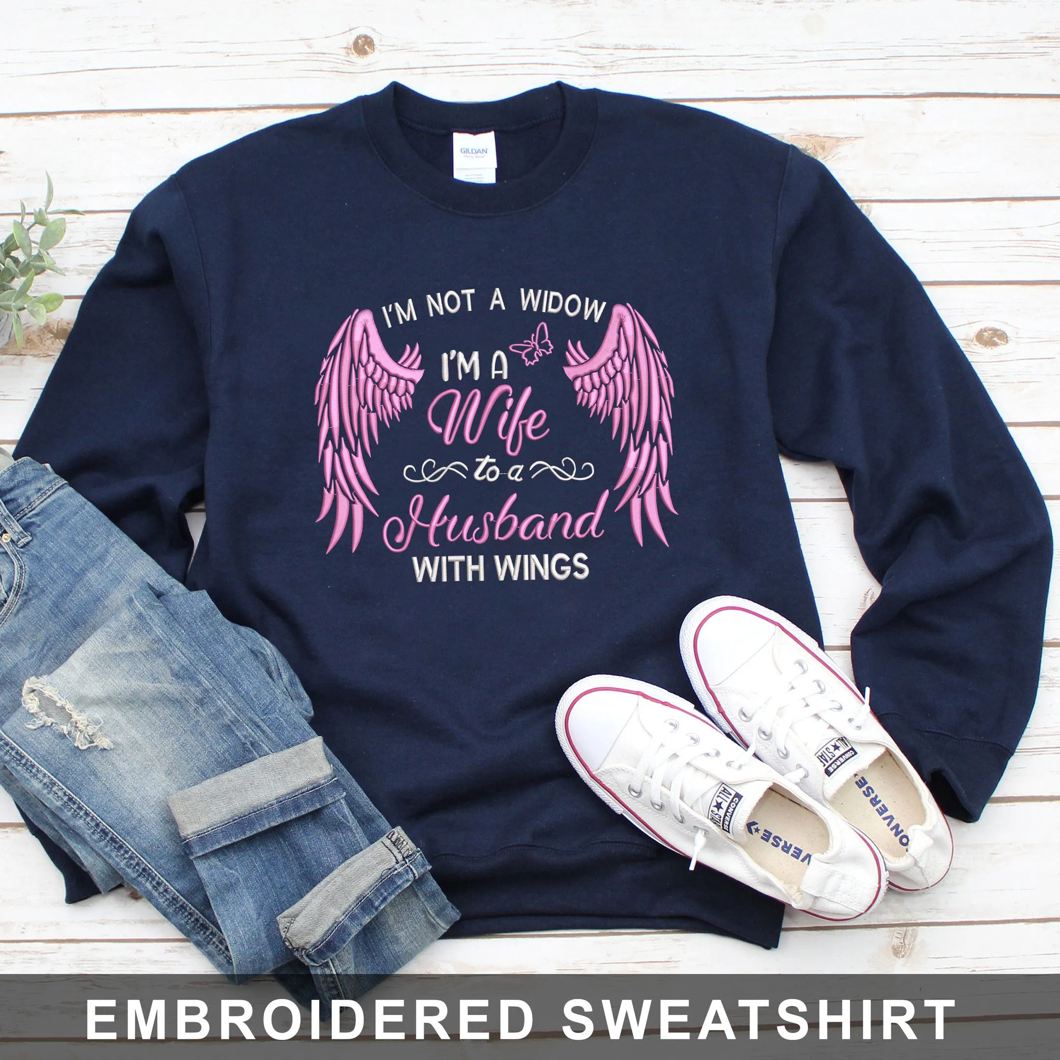 I'm Not A Widow Embroidered Hoodie, Sweatshirt