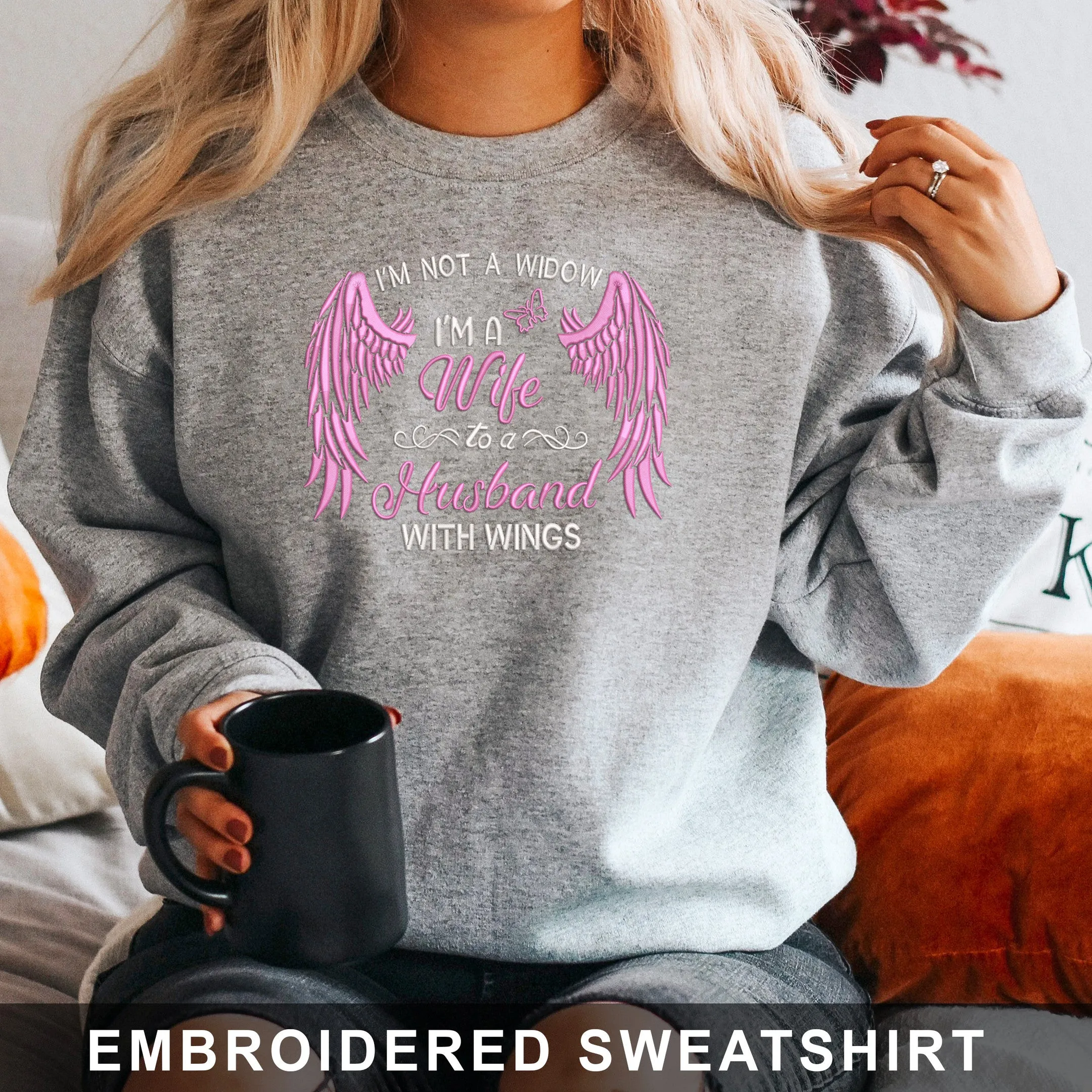 I'm Not A Widow Embroidered Hoodie, Sweatshirt