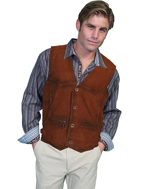 Men's Leather Vest Collection: Scully Western Buffed Lamb