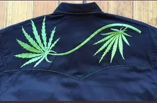 Men's Vintage Western Shirt Collection: Rockmount Cannabis Cowboy Black
