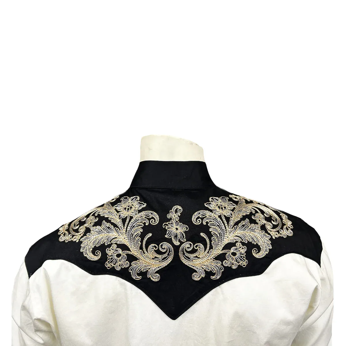 Men's Vintage Western Shirt Collection: Rockmount Fancy Floral on Ivory