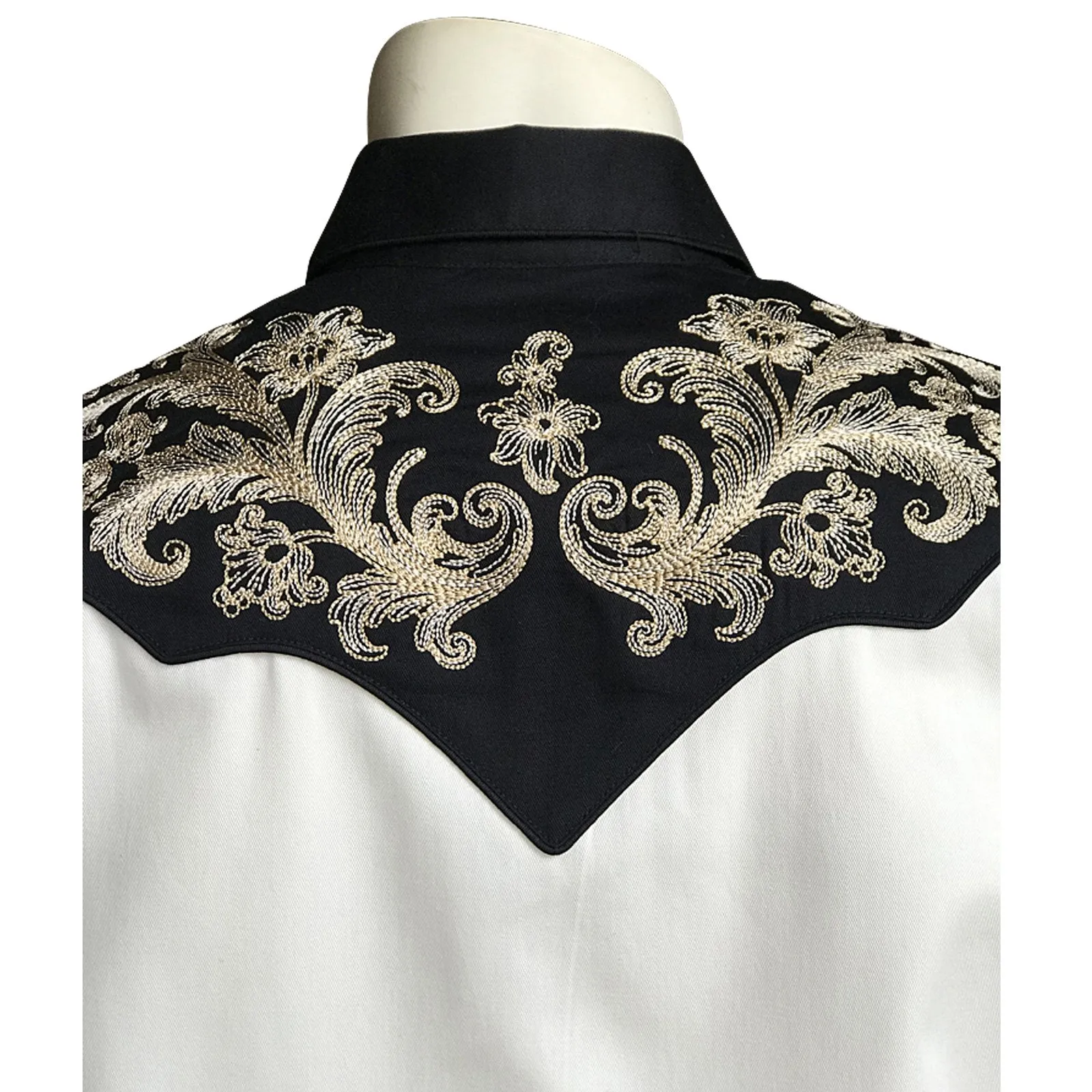 Men's Vintage Western Shirt Collection: Rockmount Fancy Floral on Ivory