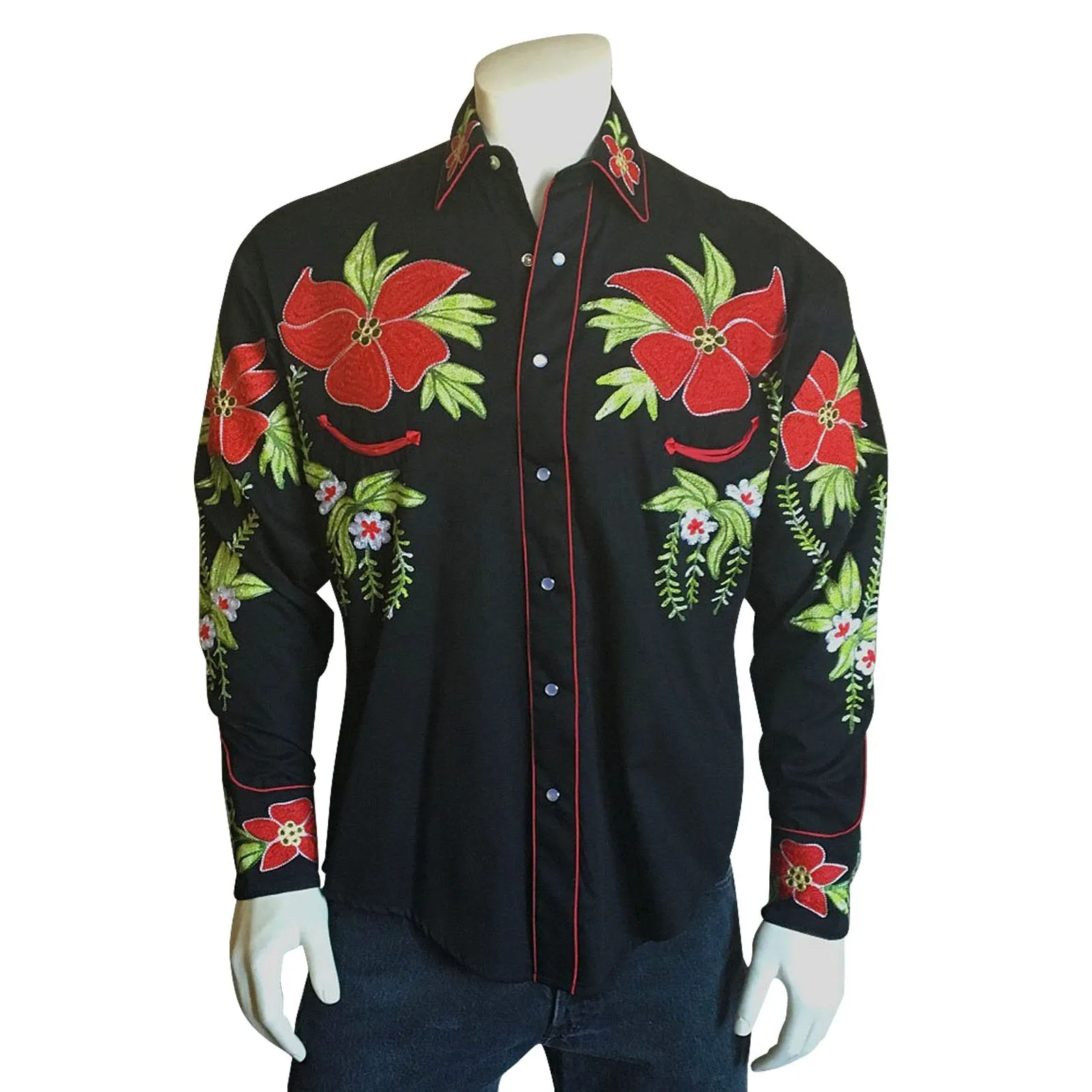 Men's Vintage Western Shirt Collection: Rockmount Hawaiian Hibiscus