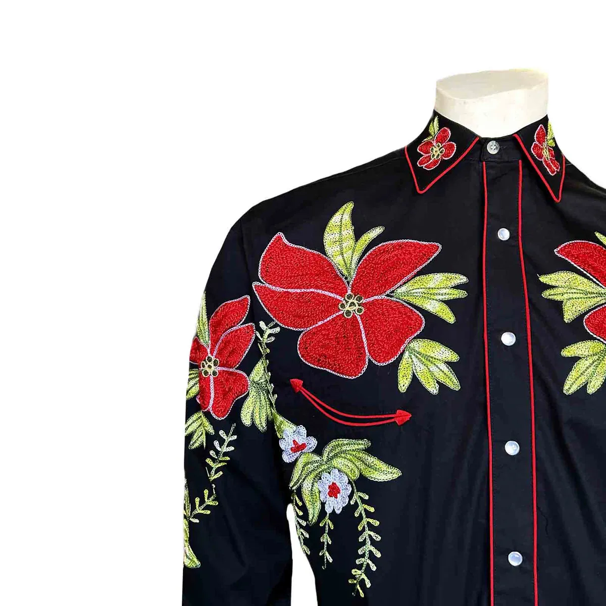 Men's Vintage Western Shirt Collection: Rockmount Hawaiian Hibiscus