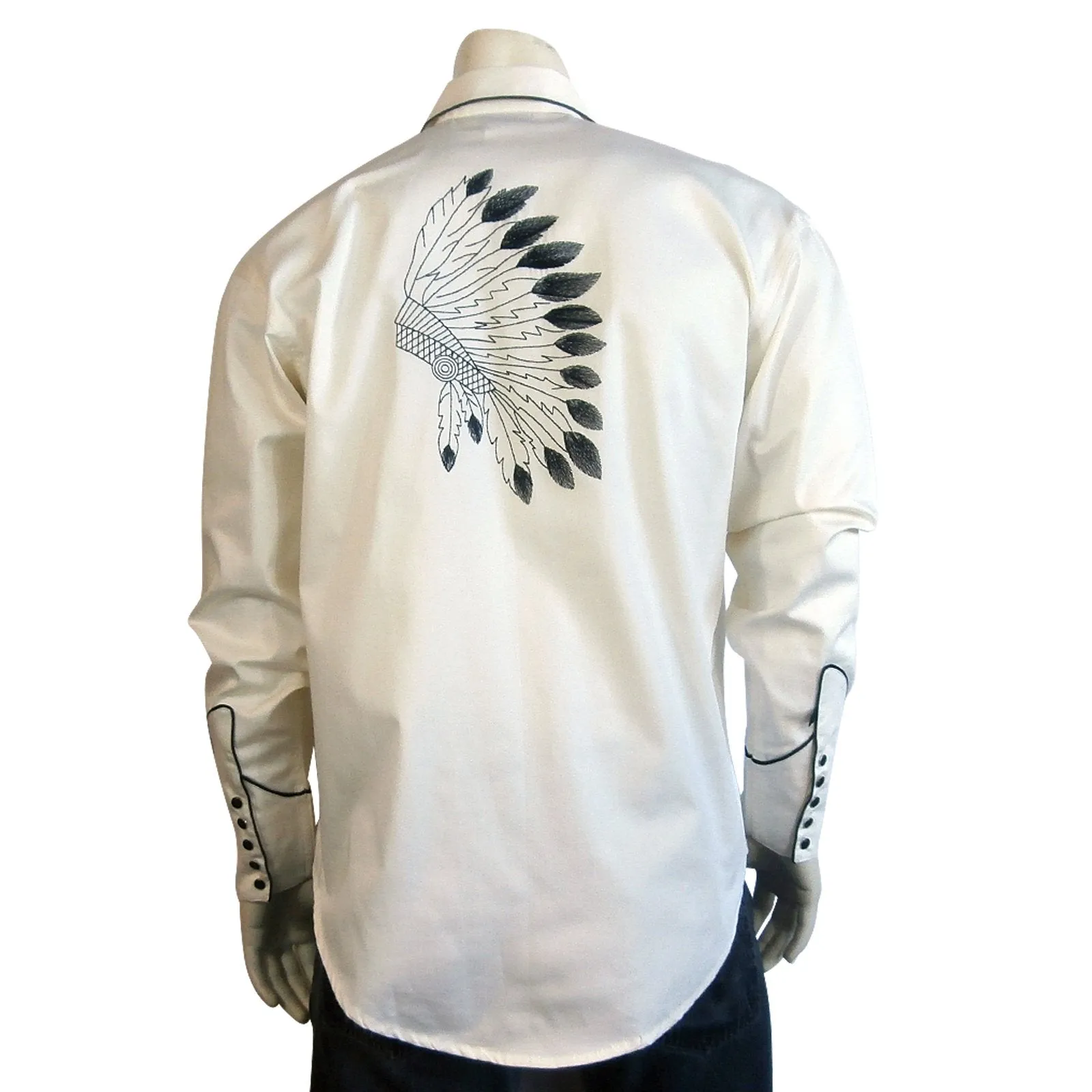 Men's Vintage Western Shirt Collection: Rockmount Warbonnet Ivory