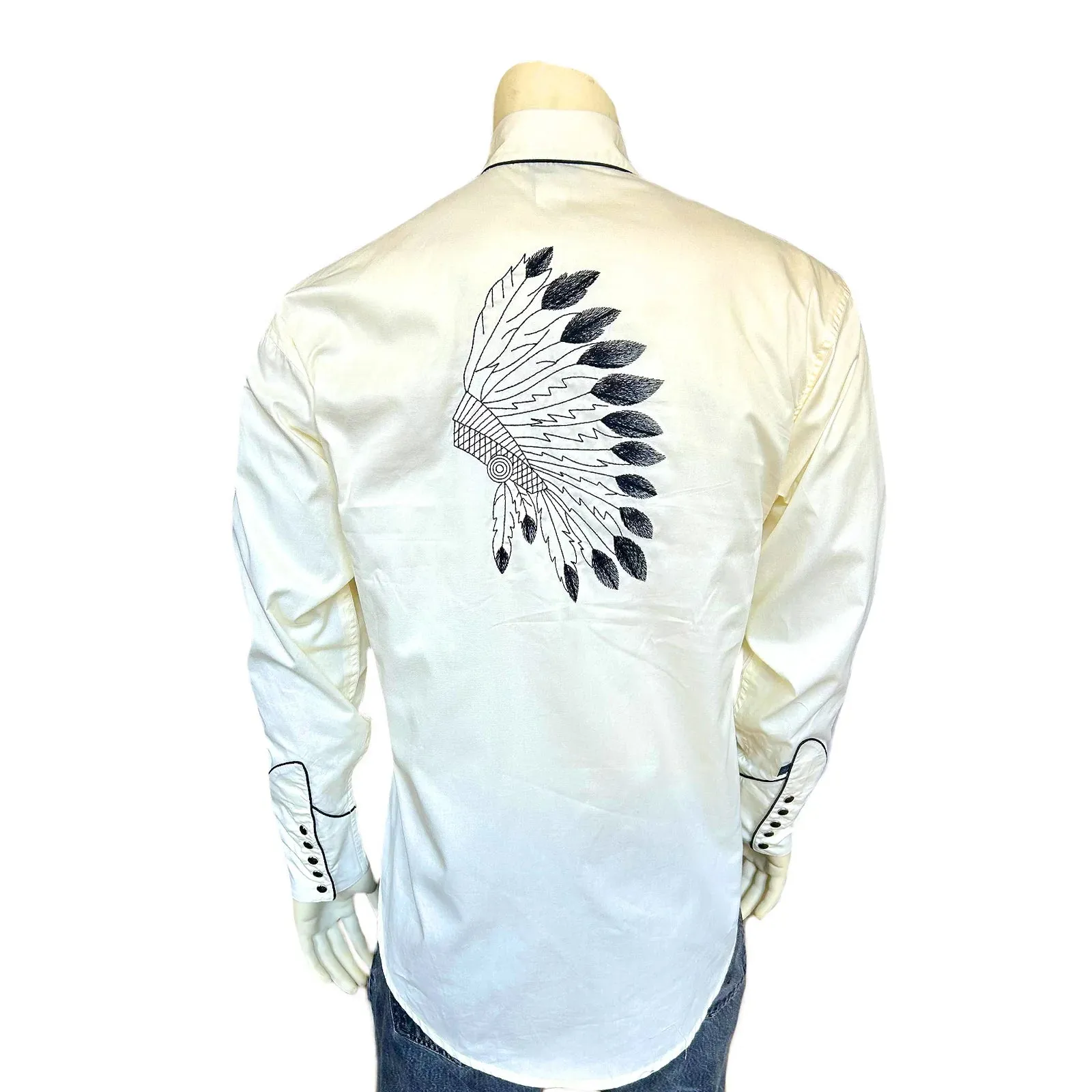 Men's Vintage Western Shirt Collection: Rockmount Warbonnet Ivory