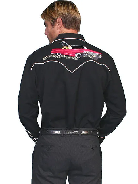 Men's Vintage Western Shirt Collection: Scully Cars & Guitars