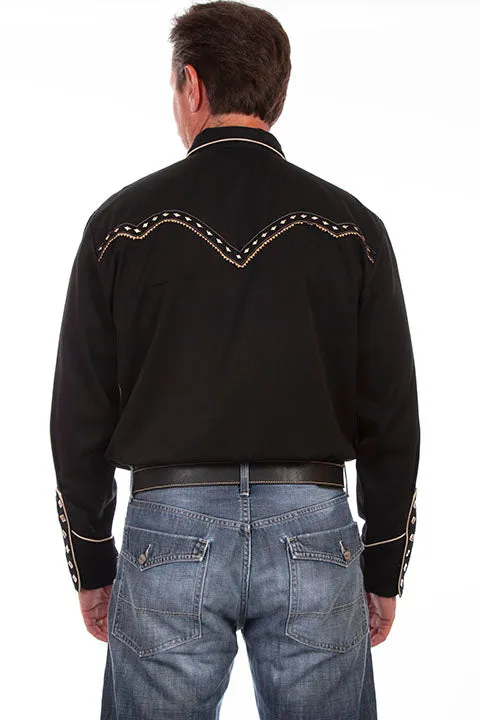 Men's Vintage Western Shirt Collection: Scully Embroidered Classic Design