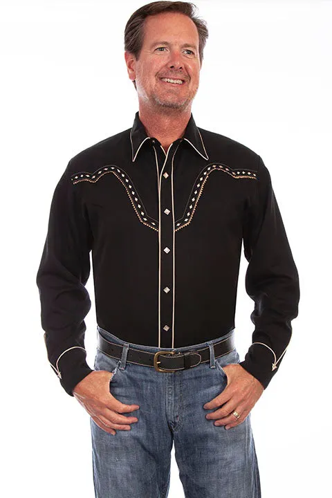 Men's Vintage Western Shirt Collection: Scully Embroidered Classic Design