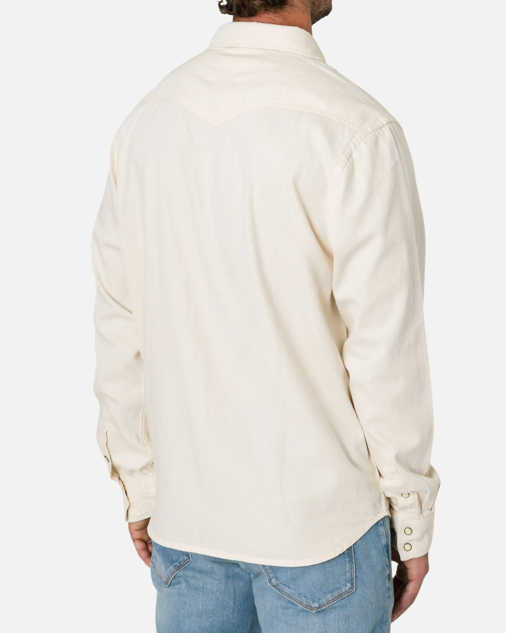Mid Weight Denim - Western Shirt - Ecru Rinse