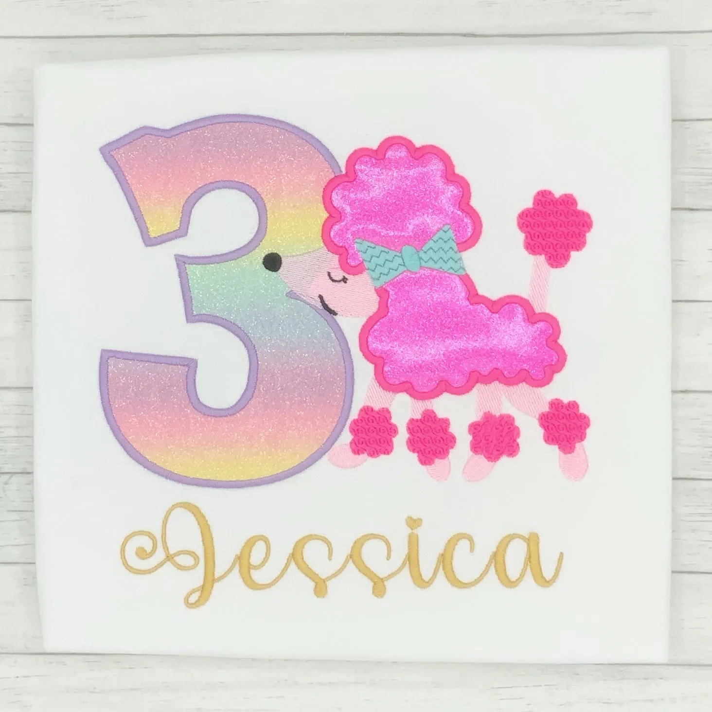 Poodle Girls Birthday Shirt (age 1-9)