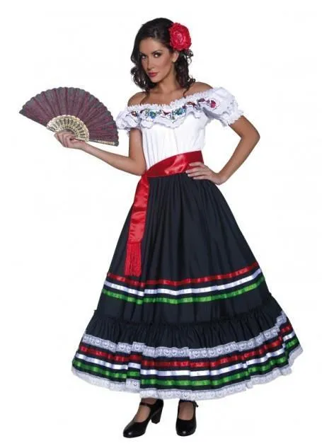 Senorita Mexican Spanish Flamenco Dancer Western Womens Costume