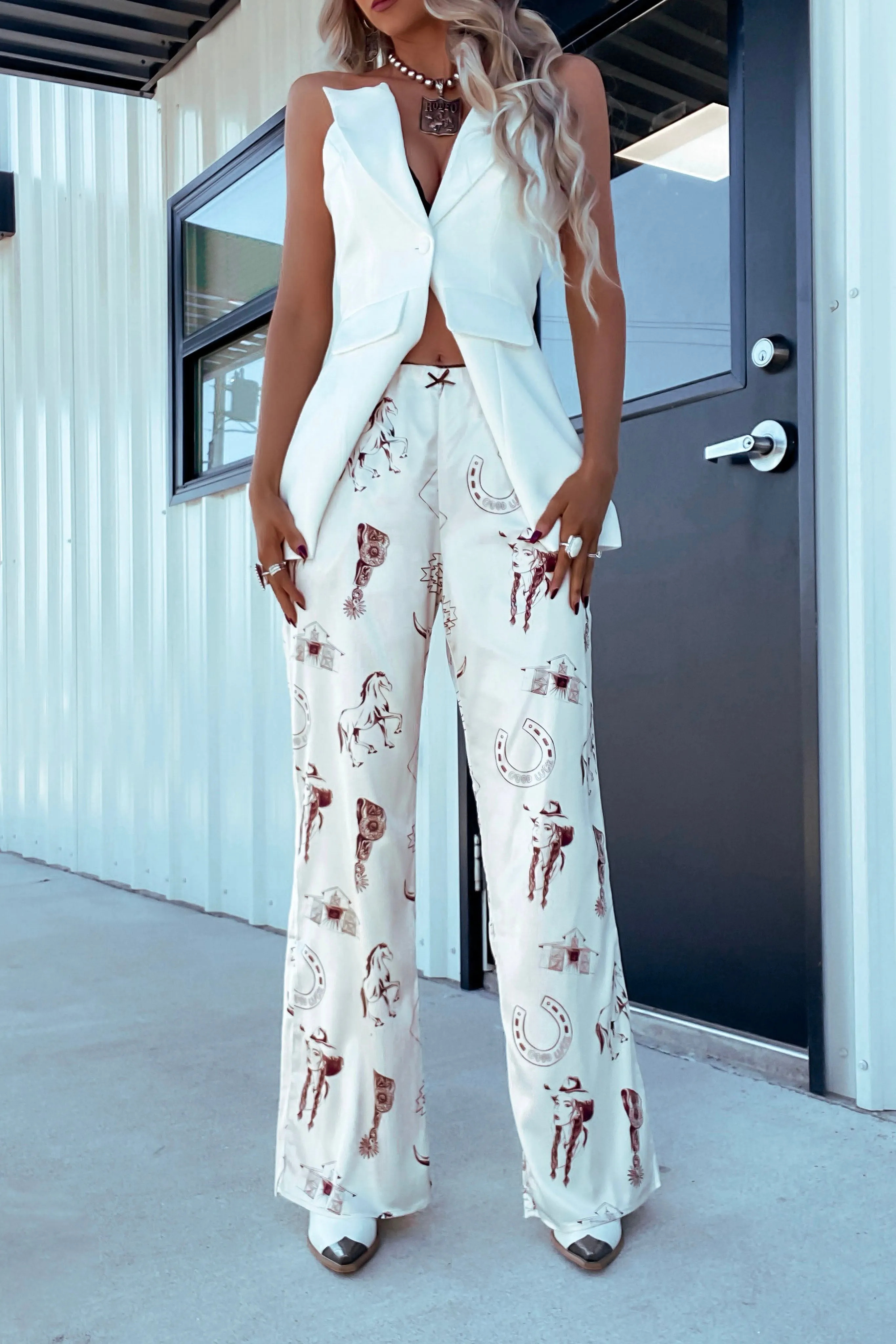 Whimsy Western Satin Pants