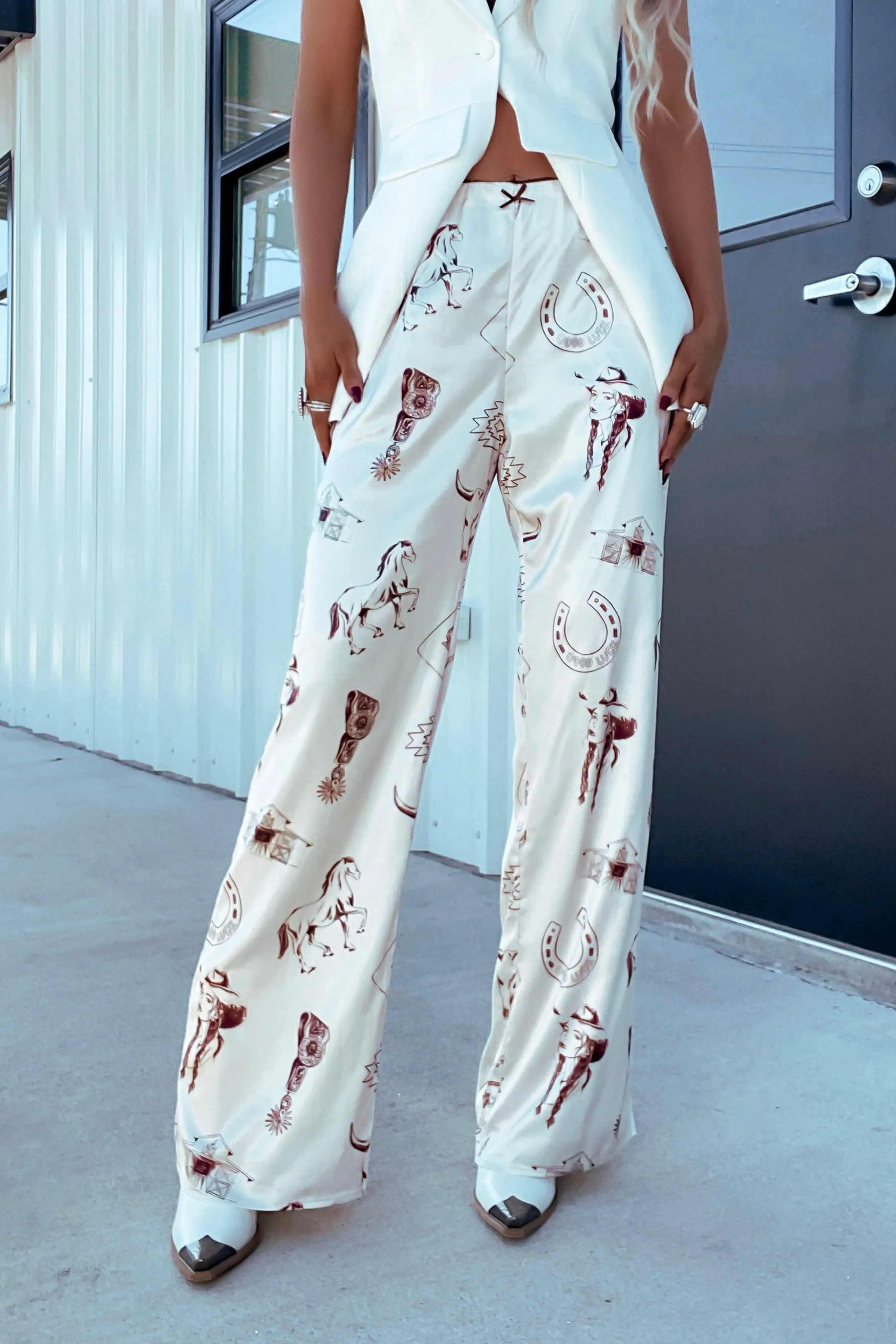 Whimsy Western Satin Pants
