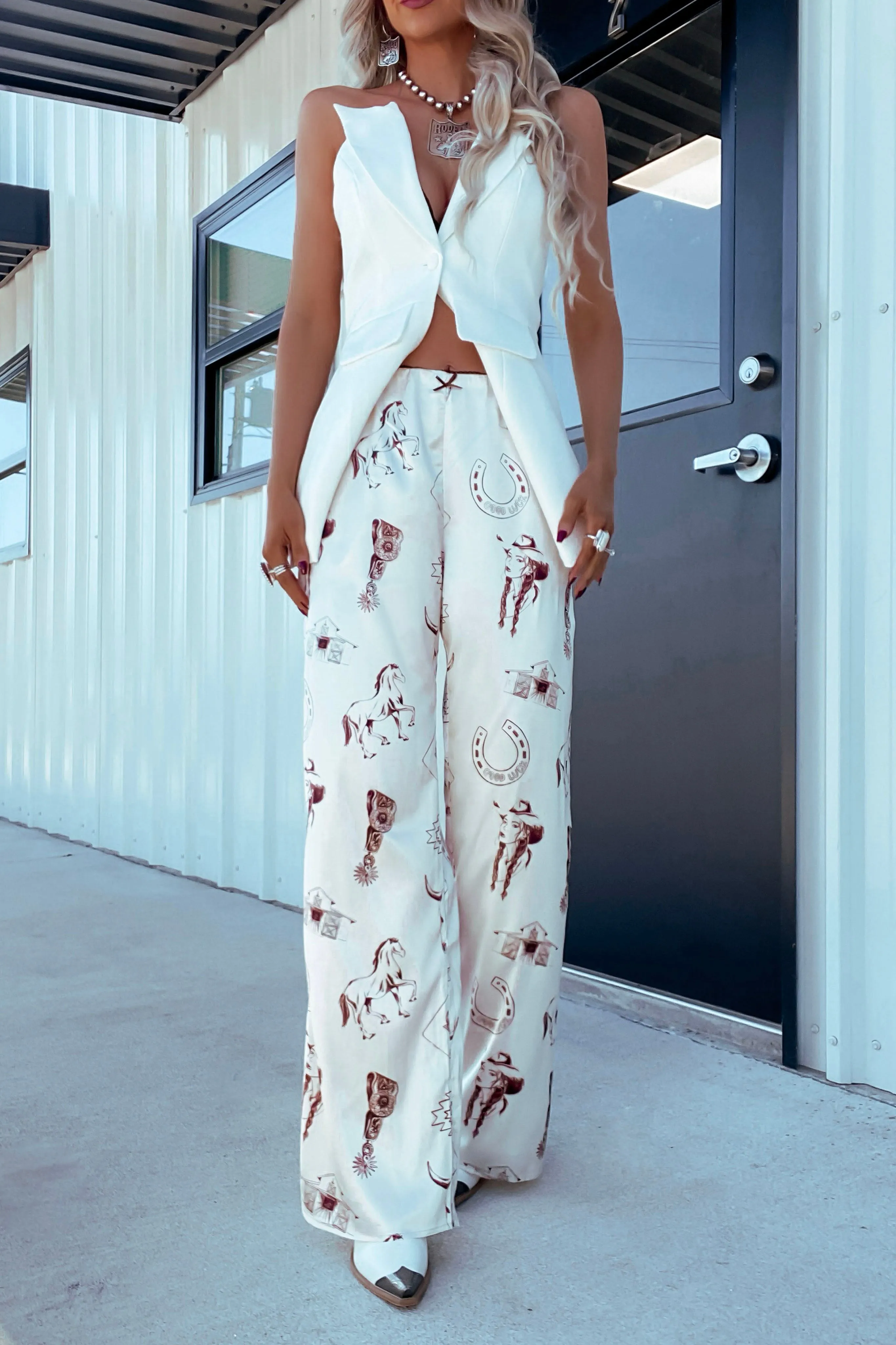 Whimsy Western Satin Pants