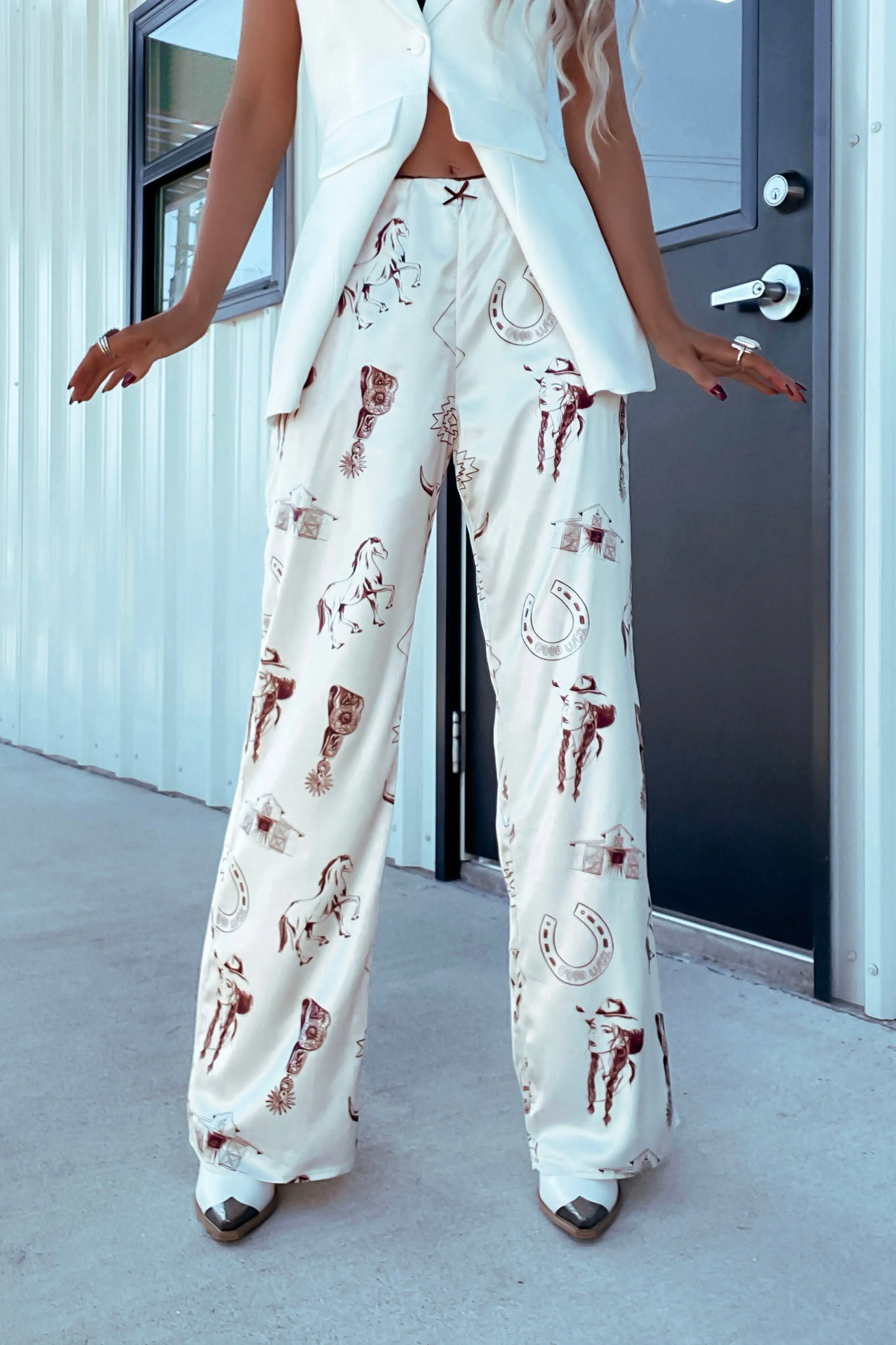 Whimsy Western Satin Pants