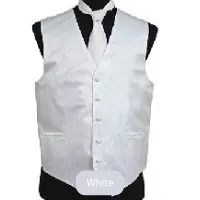 White Mens Solid Vest