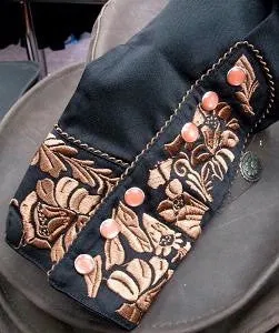 Women's Vintage Western Shirt Collection: Scully Gunfighter Black & Rust