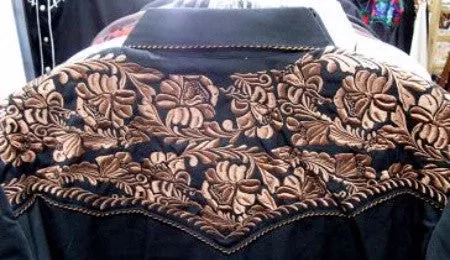 Women's Vintage Western Shirt Collection: Scully Gunfighter Black & Rust